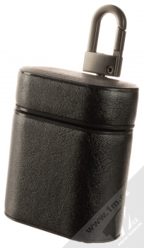 1Mcz Leather Box pouzdro pro sluchátka Apple AirPods černá (black)