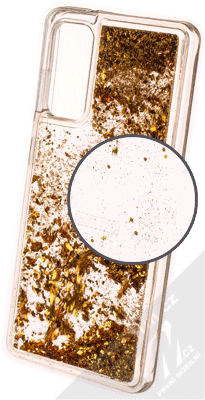 1Mcz Liquid Diamond Sparkle ochranný kryt s přesýpacím efektem třpytek pro Samsung Galaxy S20 FE, Galaxy S20 FE 5G zlatá (gold)