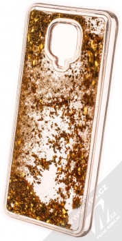 1Mcz Liquid Diamond Sparkle ochranný kryt s přesýpacím efektem třpytek pro Xiaomi Redmi Note 9 Pro, Redmi Note 9 Pro Max, Redmi Note 9S zlatá (gold) zezadu