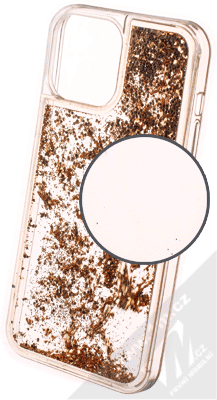 1Mcz Liquid Hexagon Sparkle ochranný kryt s přesýpacím efektem třpytek pro Apple iPhone 13 Pro Max zlatá (gold)