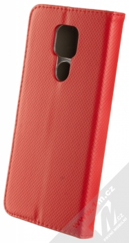 1Mcz Magnet Book flipové pouzdro pro Moto E7 Plus, G9 Play červená (red) zezadu