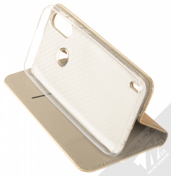 1Mcz Magnet Book flipové pouzdro pro Motorola Moto E7 Power zlatá (gold) stojánek
