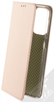 1Mcz Magnetic Book flipové pouzdro pro Samsung Galaxy A23, Galaxy A23 5G růžově zlatá (rose gold)