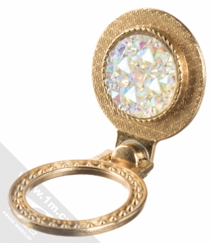 1Mcz Ring Blyštivý diamant držák na prst červeně zlatá měnivě bílá (blush gold iridescent white) držák