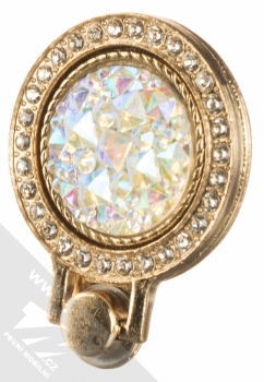 1Mcz Ring Blyštivý diamant držák na prst červeně zlatá měnivě bílá (blush gold iridescent white)