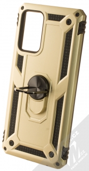 1Mcz Shield Ring odolný ochranný kryt s držákem na prst pro Samsung Galaxy A72, Galaxy A72 5G zlatá (gold) držák