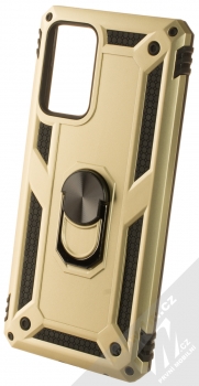 1Mcz Shield Ring odolný ochranný kryt s držákem na prst pro Samsung Galaxy A72, Galaxy A72 5G zlatá (gold)