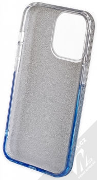 1Mcz Shining Duo TPU třpytivý ochranný kryt pro Apple iPhone 13 Pro stříbrná modrá (silver blue) zepředu