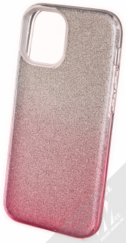 1Mcz Shining Duo TPU třpytivý ochranný kryt pro Apple iPhone 12 mini stříbrná růžová (silver pink)