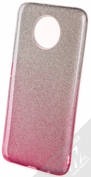 1Mcz Shining Duo TPU třpytivý ochranný kryt pro Xiaomi Redmi Note 9T stříbrná růžová (silver pink)