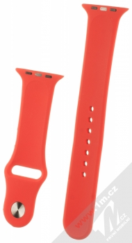 1Mcz Silikonový sportovní řemínek pro Apple Watch 42mm, Watch 44mm červená (red) zezadu