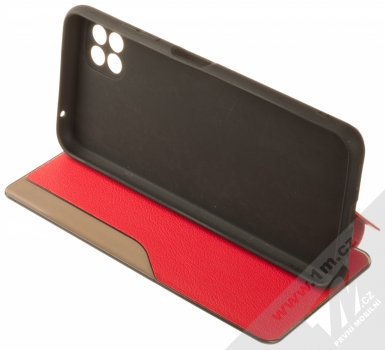 1Mcz Smart View TPU flipové pouzdro pro Samsung Galaxy A22 5G červená (red) stojánek