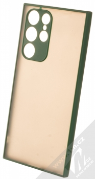 1Mcz Solid Bumper ochranný kryt pro Samsung Galaxy S22 Ultra 5G tmavě zelená (dark green)