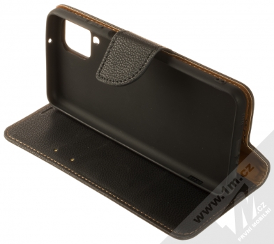 1Mcz Stranding Book flipové pouzdro pro Samsung Galaxy A12, Galaxy M12 černá (black) stojánek