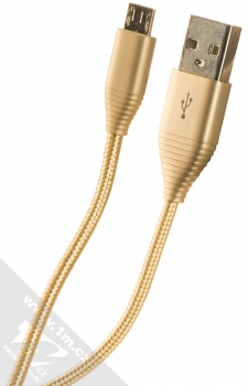1Mcz Totu opletený USB kabel s USB Type-C konektorem zlatá (gold)
