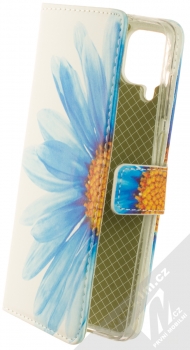 1Mcz Trendy Book Modrá kopretina 1 flipové pouzdro pro Samsung Galaxy A12, Galaxy M12 bílá modrá (white blue)
