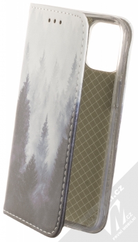 1Mcz Trendy Book Temný les v mlze 1 flipové pouzdro pro Apple iPhone 12 mini šedá (grey)