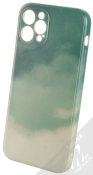 1Mcz Trendy Olejomalba Skinny TPU ochranný kryt pro Apple iPhone 12 Pro modrozelená šedá (blue-green grey)