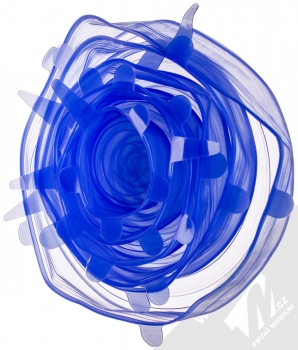 1Mcz Univerzální silikonová víčka 6 ks modrá (blue) komplet