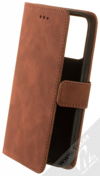 1Mcz Velvet Book flipové pouzdro pro Apple iPhone 14 Pro hnědá (brown)