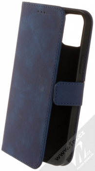 1Mcz Velvet Book flipové pouzdro pro Apple iPhone 15 Plus tmavě modrá (dark blue)