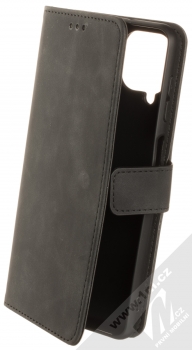 1Mcz Velvet Book flipové pouzdro pro Samsung Galaxy A12, Galaxy M12 černá (black)