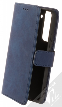 1Mcz Velvet Book flipové pouzdro pro Samsung Galaxy S22 5G tmavě modrá (dark blue)