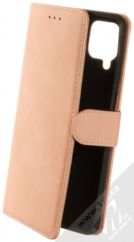 1Mcz Velvety Marten Book flipové pouzdro pro Samsung Galaxy A12, Galaxy M12 světle růžová (light pink)