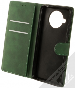 1Mcz Velvety Marten Book flipové pouzdro pro Xiaomi Mi 10T Lite 5G tmavě zelená (forest green) otevřené