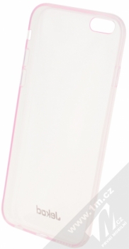 Jekod UltraThin TPU Case silikonové pouzdro s fólií na displej pro Apple iPhone 6 růžová průhledná (pink) zepředu