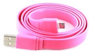 microUSB kabel plochý pink