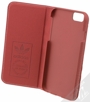Adidas Booklet Case Suede flipové pouzdro pro Apple iPhone 6, iPhone 6S (BA5666) červeno bílá (red white) otevřené