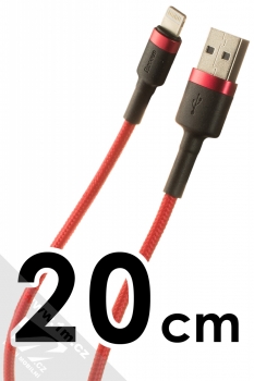 Baseus Cafule Cable opletený USB kabel délky 50cm s Apple Lightning konektorem (CALKLF-A09) červená černá (red black)