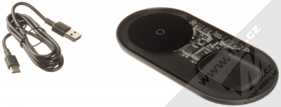 Baseus Simple Pro 2in1 Wireless Charger podložka pro bezdrátové nabíjení (WXJK-CA02) černá průhledná (black transparent) balení