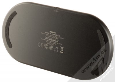 Baseus Simple Pro 2in1 Wireless Charger podložka pro bezdrátové nabíjení (WXJK-CA02) černá průhledná (black transparent) zezdola