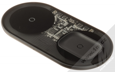 Baseus Simple Pro 2in1 Wireless Charger podložka pro bezdrátové nabíjení (WXJK-CA02) černá průhledná (black transparent)