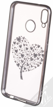 Beeyo Hearts Tree pokovený ochranný kryt pro Huawei P20 Lite stříbrná průhledná (silver transparent) zepředu