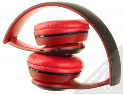 Borofone BO4 Charming Rhyme Bluetooth stereo sluchátka černá červená (black red) složené zezadu