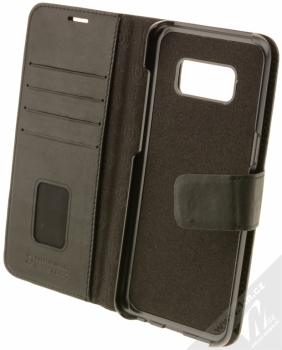 Bugatti Zurigo Full Grain Leather Booklet Case flipové pouzdro z pravé kůže pro Samsung Galaxy S8 černá (black) otevřené