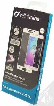 CellularLine Second Glass Capsule ochranné tvrzené sklo na kompletní displej pro Samsung Galaxy A5 (2016) bílá (white) krabička