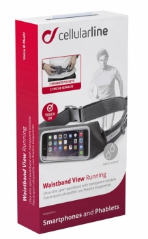 CellularLine Waistband View Running elastické sportovní pouzdro na pas pro mobilní telefon, mobil, smartphone černá (black)