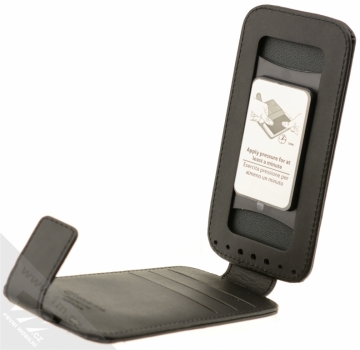 CellularLine Flap Uni Agenda XL univerzální flipové pouzdro pro mobilní telefon, mobil, smartphone černá (black) otevřené