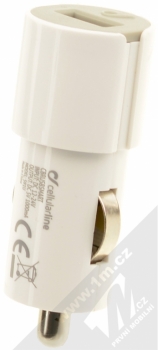 CellularLine Style&Color USB Car Charger nabíječka do auta s USB výstupem 1A bílá (white) zezadu