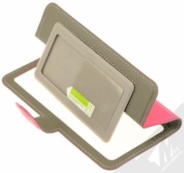 Celly View Unica XL univerzální flipové pouzdro pro mobilní telefon, mobil, smartphone růžová (pink) stojánek