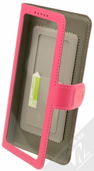 Celly View Unica XL univerzální flipové pouzdro pro mobilní telefon, mobil, smartphone růžová (pink)