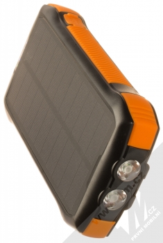 Choetech B657 powerbanka 20000mAh se solární nabíjením černá oranžová (black orange) seshora svítilna