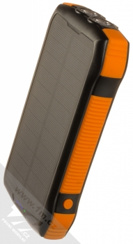 Choetech B657 powerbanka 20000mAh se solární nabíjením černá oranžová (black orange) zboku tlačítko