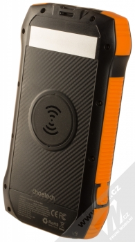 Choetech B657 powerbanka 20000mAh se solární nabíjením černá oranžová (black orange) zezadu