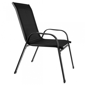 1Mcz GL20871 Sada zahradních stohovatelných židlí 4ks černá (black)
