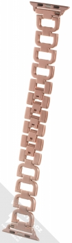 Dahase Bling D-Diamond kovový pásek s krystaly na zápěstí pro Apple Watch 42mm, Watch 44mm růžově zlatá (rose gold) zezadu